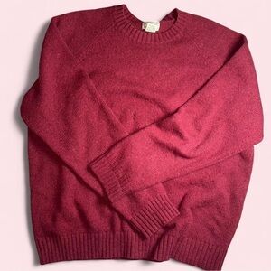 FLAWED L.L. Bean Men's Burgundy Crewneck Sweater